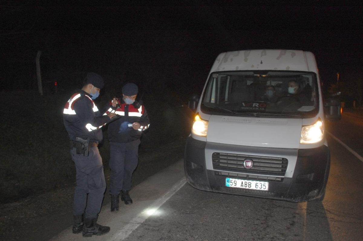 Tekirdağ&rsquo;da jandarmadan gece yarısı huzur uygulaması