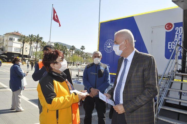 Simülasyonlu deprem TIR’ı Marmaris’te G1