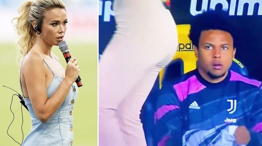 Juventus'lu McKennie, Diletta Leotta'nın kalçalarına bakarken yakalandı