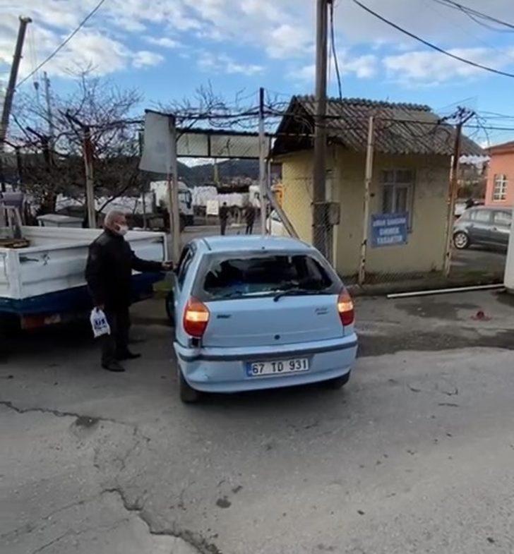 Tır park halindeki aracı biçti G4