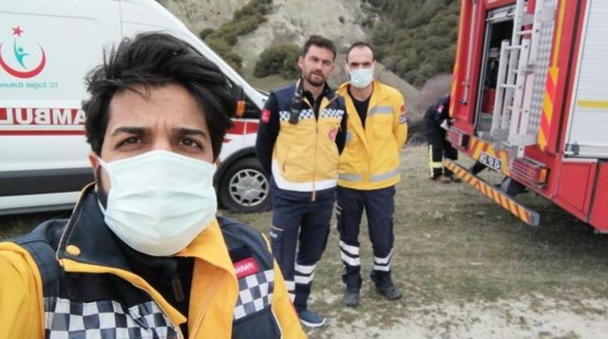 112 Acil Sağlık ekiplerinden orman yangınına ilk müdahale