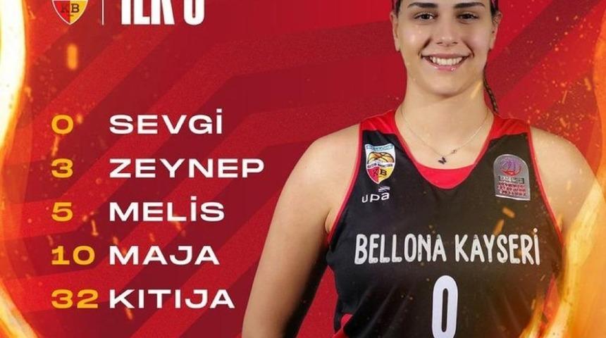 Bellona Kayseri Basketbol’da 6 oyuncu çift haneli sayılara ulaştı