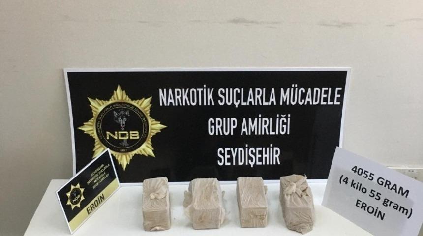 Konya&rsquo;da 4 kilo eroin ele ge&ccedil;irildi