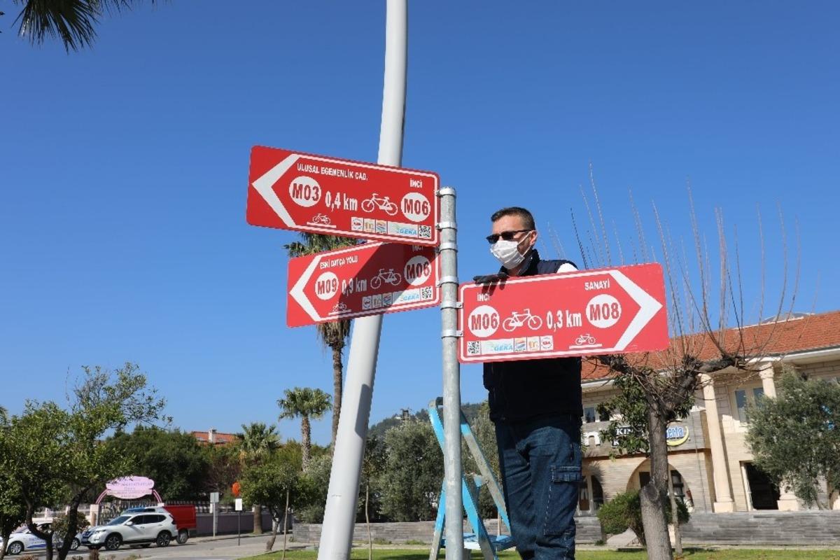 Bisiklet rotası bakımdan ge&ccedil;iyor