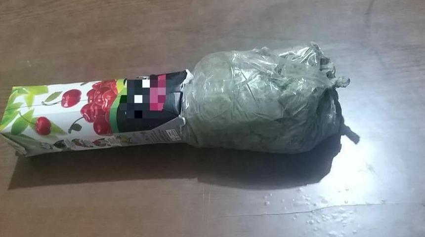 Meyve suyu kutusu i&ccedil;erisinde uyuşturucu ele ge&ccedil;irildi