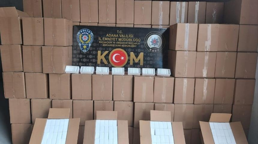 Adana&rsquo;da 15 milyon 350 bin makaron ele ge&ccedil;irildi