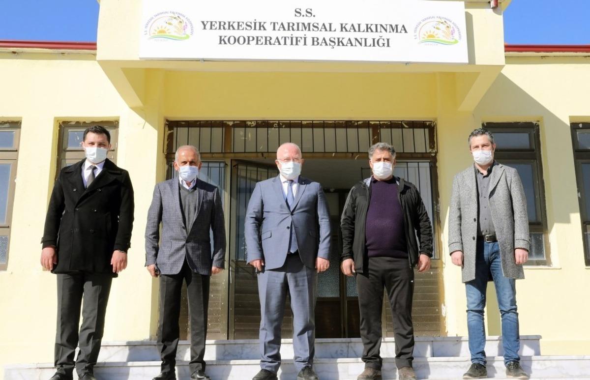 Başkan G&uuml;m&uuml;ş, Yerkesik Kırsal Kalkınma Kooperatifinde incelemelerde bulundu
