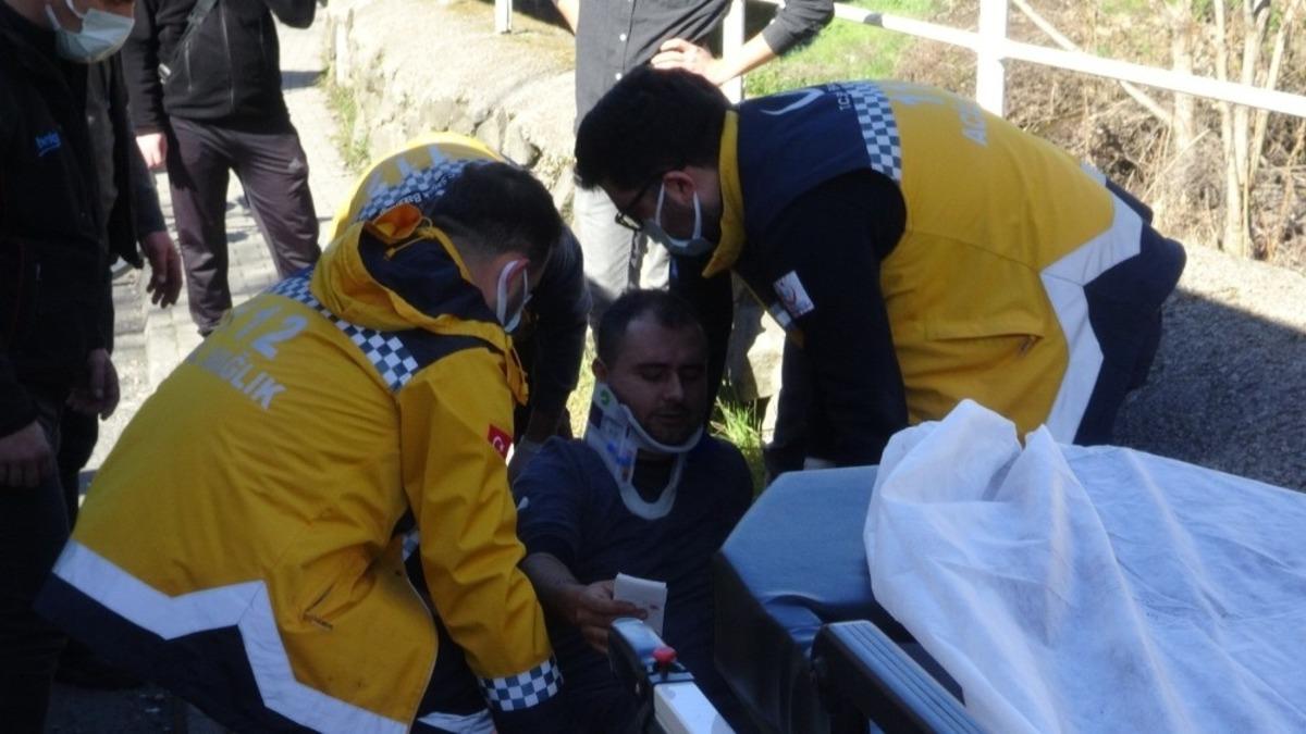 Motosiklet kaldırıma &ccedil;arptı: 1 yaralı