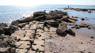 Deniz suyunun çekilmesiyle antik kentin limanının bir kısmı ortaya çıktı
