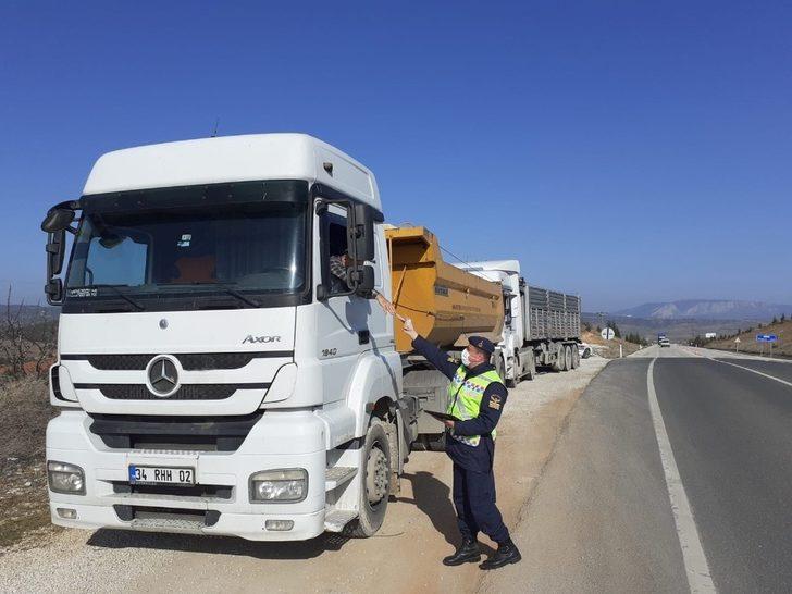 Jandarmadan hız ve takograf denetimi G1