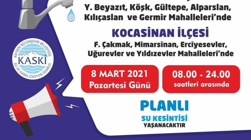 KASKİ, 11 mahallede su kesintisi yapacak