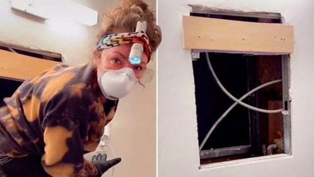 Banyo aynasının arkasında gizli bir ev buldu!