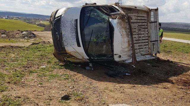 Malkara’da kamyonet takla attı: 1 yaralı