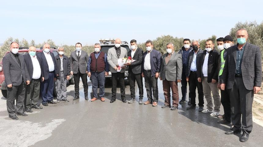 Saruhanlı&rsquo;ya beton yol uygulaması