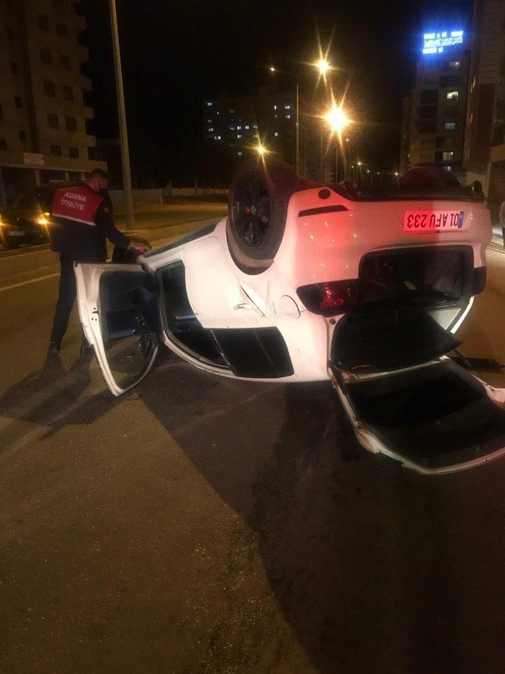 Aracıyla takla atan sürücü kazayı küçük sıyrıklarla atlattı G1