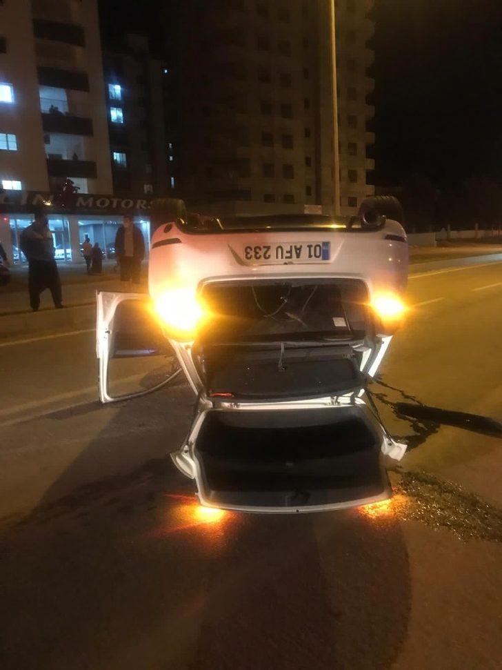 Aracıyla takla atan sürücü kazayı küçük sıyrıklarla atlattı G3