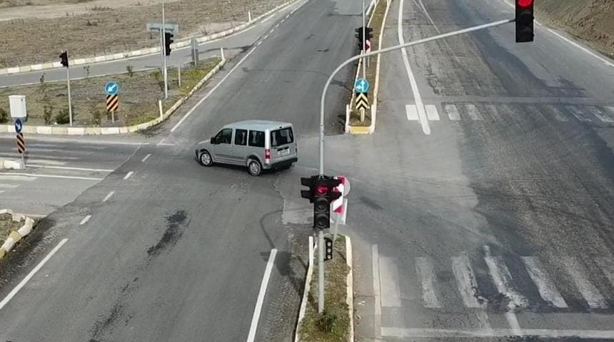 Jandarmadan drone ile trafik denetimi