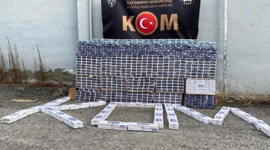 Başkale’de 9 bin paket kaçak sigara ele geçirildi