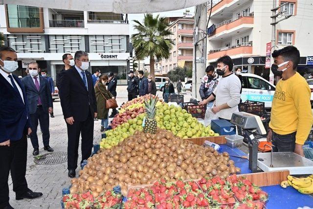 Osmaniye’de pazar yerlerinde korona virüs denetimi