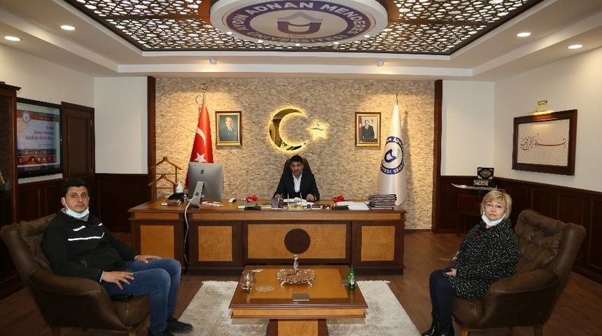 OKT Trailer Y&ouml;netim Kurulu Başkanı Maraş, Rekt&ouml;r Aldemir ile g&ouml;r&uuml;şt&uuml;