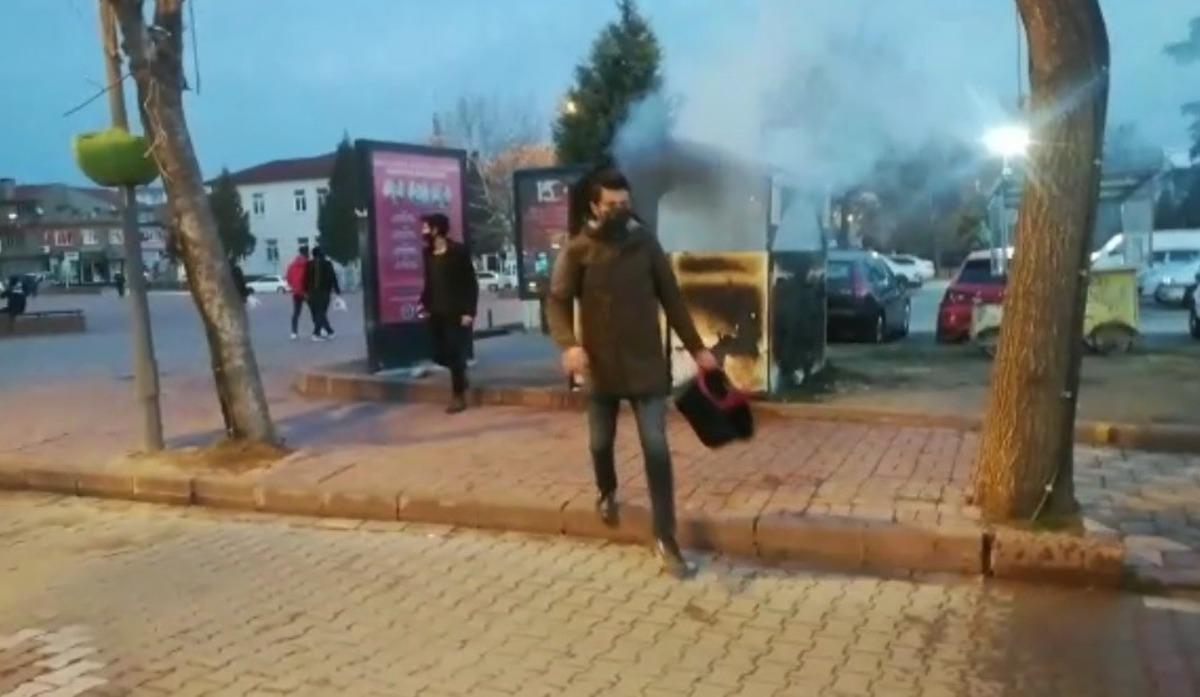 Yanan kumbaraya esnafın m&uuml;dahalesi yetmedi