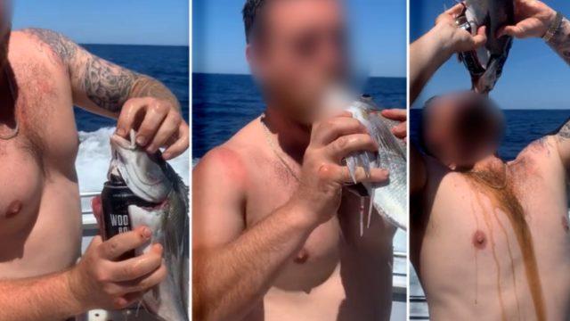 Balığın içinden viski içen adama politikacıdan tepki: 'Hastalıklı davranış!'