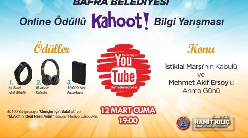 Bafra Belediyesi&rsquo;nden genel k&uuml;lt&uuml;r temalı &ouml;d&uuml;ll&uuml; online bilgi yarışması