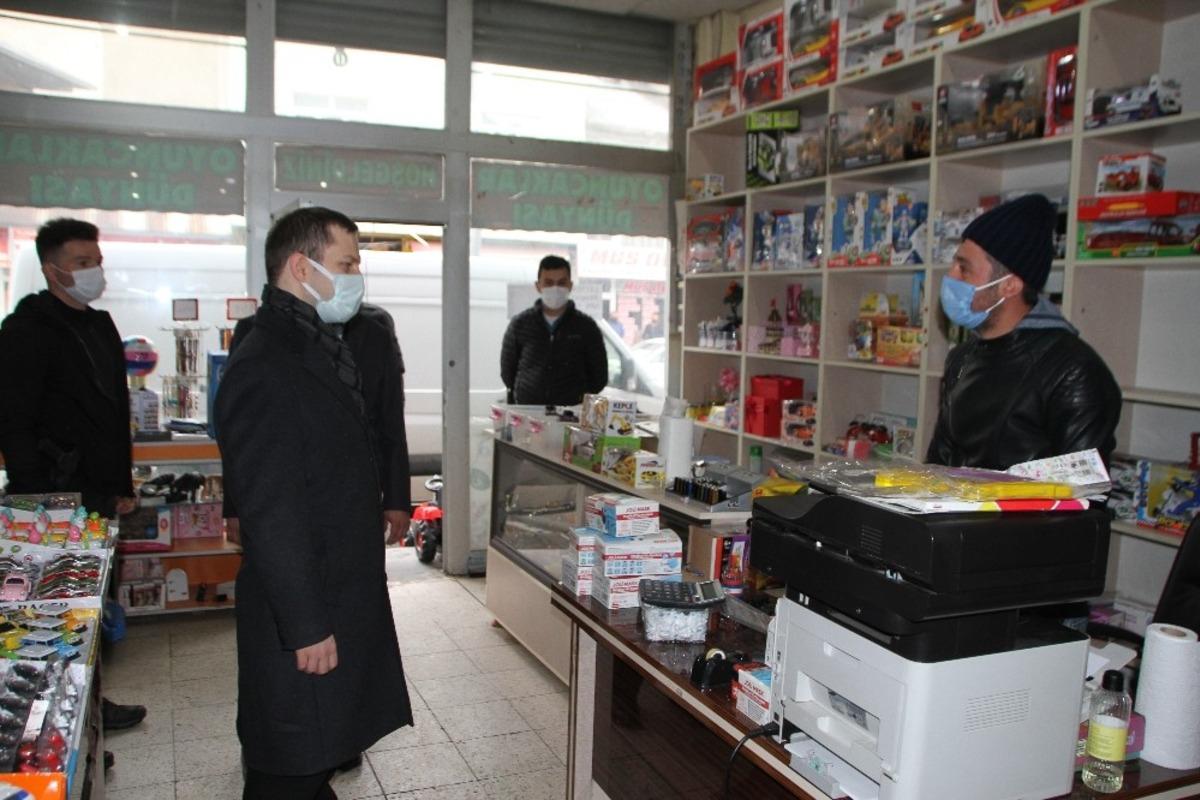 Malazgirt&rsquo;te korona vir&uuml;s tedbirleri denetimi