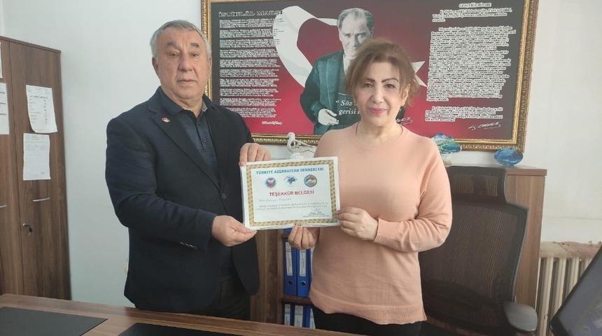 Ünsal’dan Parlar’a teşekkür belgesi