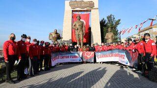 Çanakkale şehitleri anısına Büyükçekmece'den yola çıkan 40 bisikletli Gelibolu'ya ulaştı
