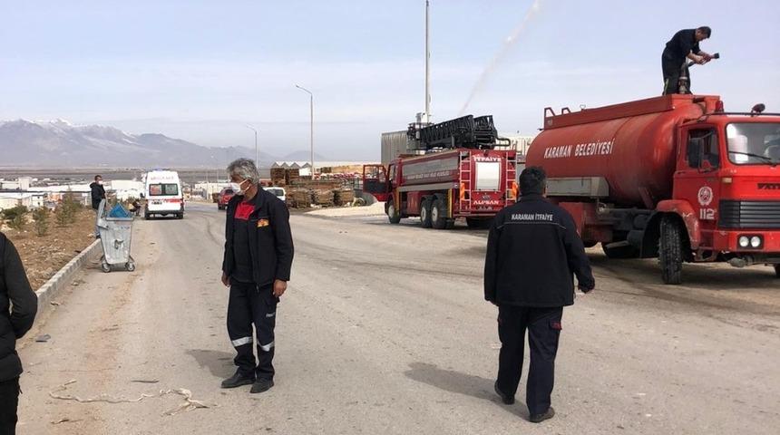 Karaman&rsquo;da bir depoda yaşanan amonyak gazı sızıntısı paniğe yol a&ccedil;tı