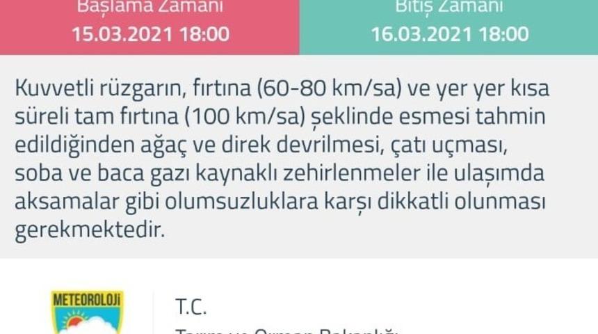 Denizli i&ccedil;in &lsquo;Sarı&rsquo; uyarı