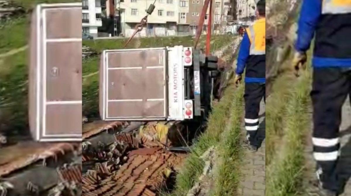 Babasından izinsiz kamyoneti aldı, gecekondunun &ccedil;atısına u&ccedil;tu