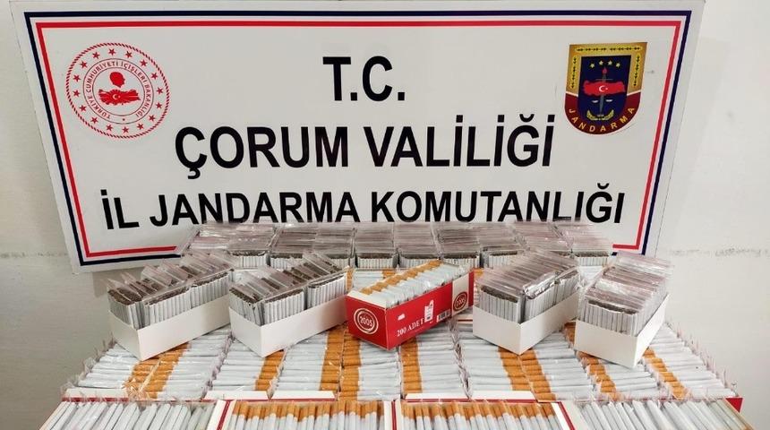 Çorum’da 7 bin 800 adet dolu makaron ele geçirildi