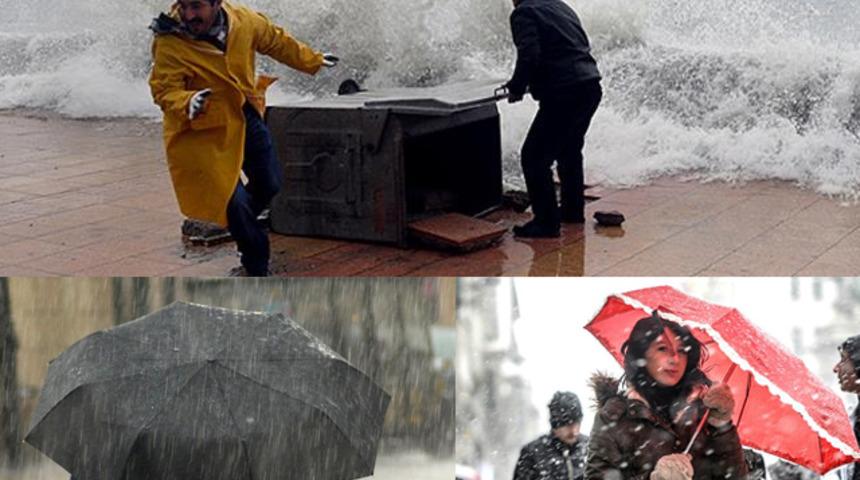 Meteoroloji'den kar, yağmur ve fırtına uyarısı! Bu bölgelerde oturanlar dikkat (16 Mart yurtta hava durumu)