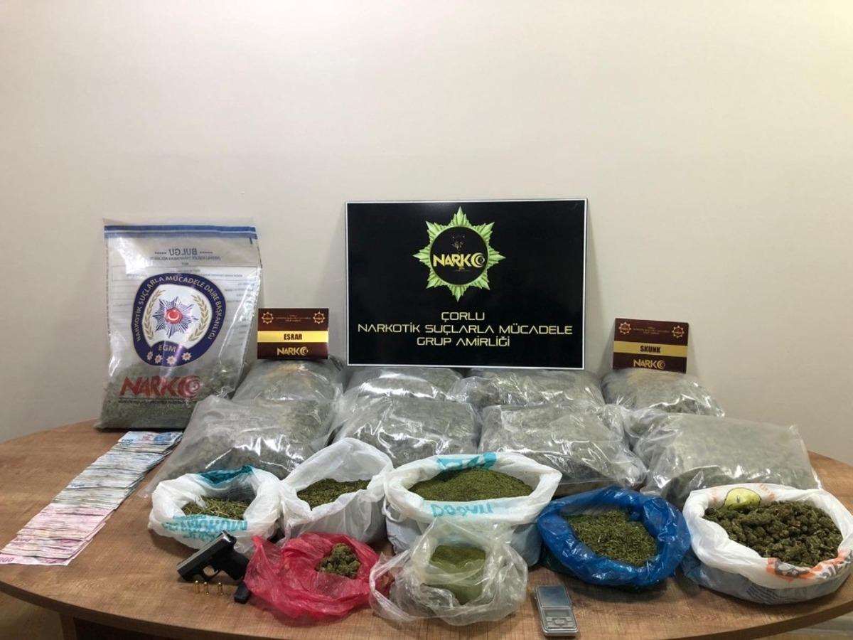 &Ccedil;orlu&rsquo;da uyuşturucu operasyonu 16 kilo uyuşturucu ele ge&ccedil;irildi