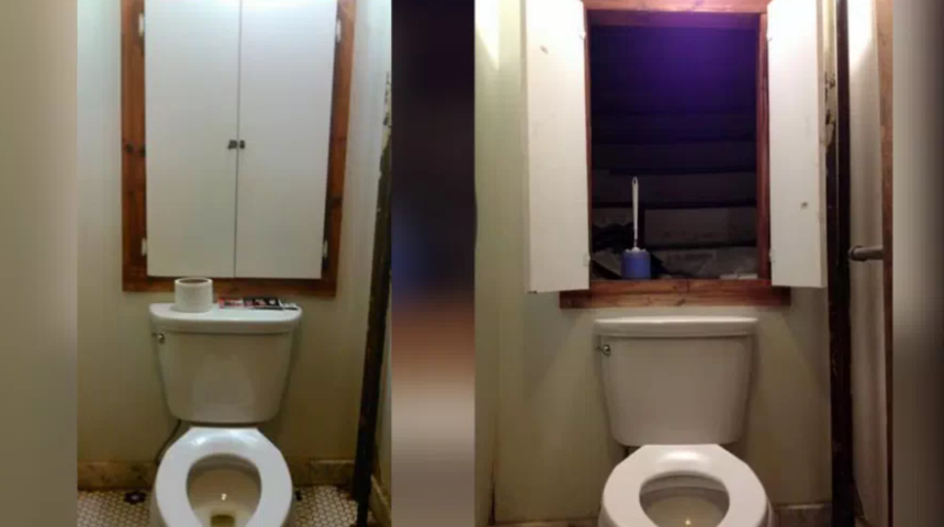 Tuvalet dolabının arkasındaki gizli merdiven ürpertti! 'Cehenneme açılan kapı'