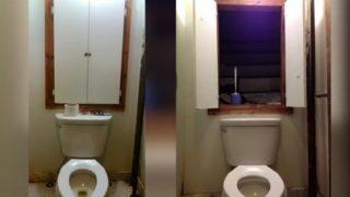 Tuvalet dolabının arkasındaki gizli merdiven ürpertti! 'Cehenneme açılan kapı'