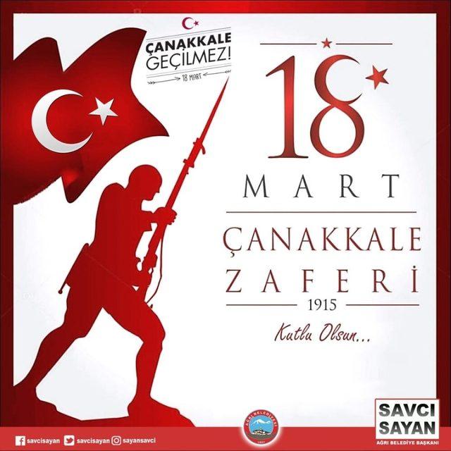 Belediye Başkanı Savcı Sayan’ın 18 Mart Çanakkale Zaferi ve Şehitleri Anma Günü Mesajı