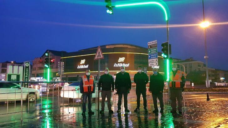 Düzce’de trafik lambalarına led ışık G4
