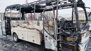 Faciadan dönüldü! İşçi servisi alevlere teslim oldu