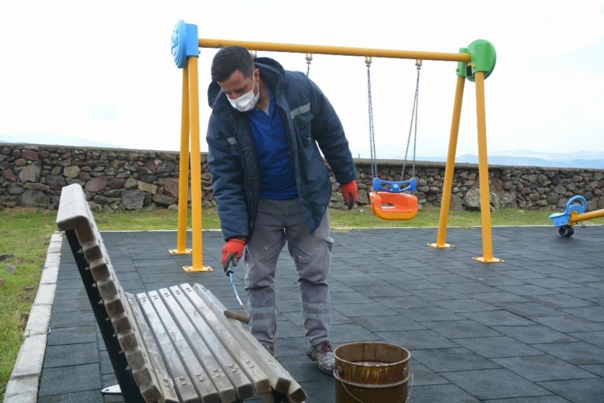 Aliağa Belediyesi ekipleri Y&uuml;ksekk&ouml;y Mahallesinde