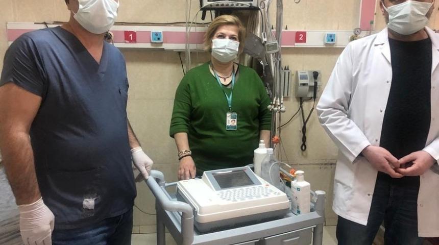 &Ccedil;ine Devlet Hastanesi&rsquo;ne EKG cihazı bağışlandı