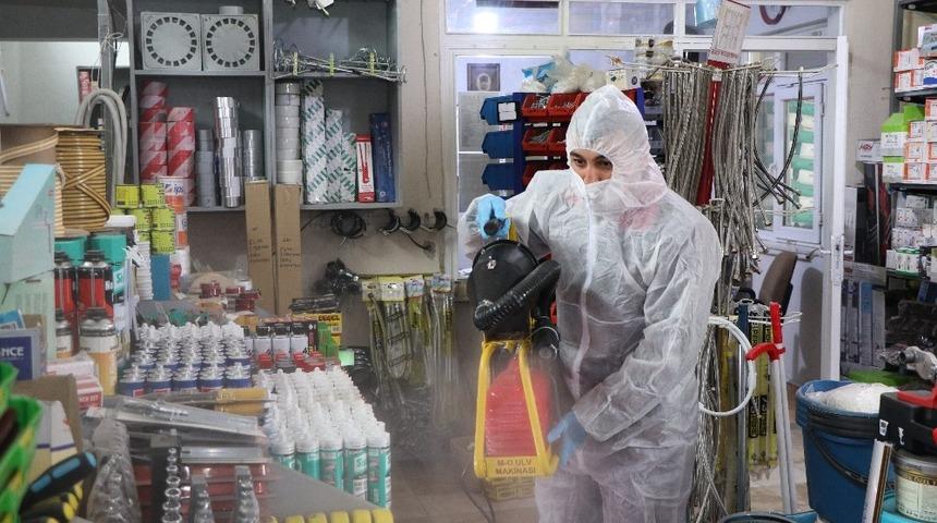 Yahşihan’da iş yerleri dezenfekte edildi