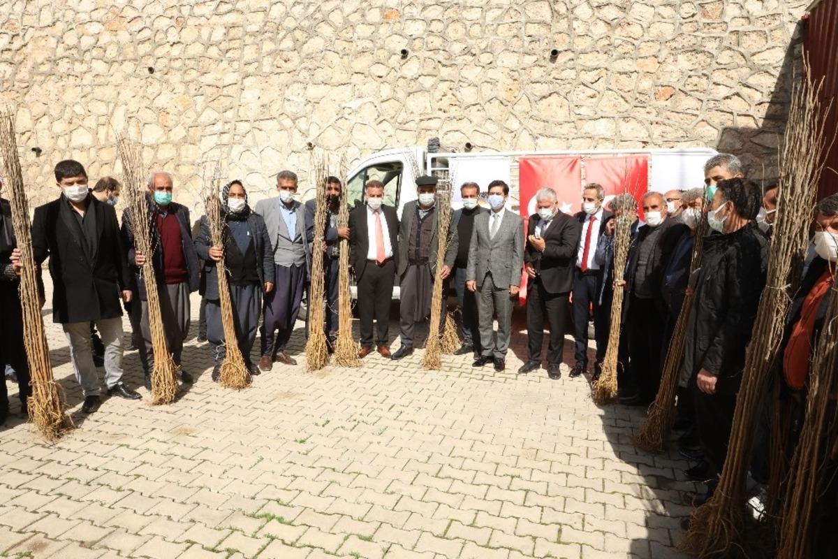Ergani ve &Ccedil;ermik&rsquo;te 120 &ccedil;ift&ccedil;iye 3 bin adet dut fidanı dağıtıldı