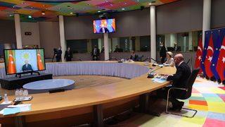 Cumhurbaşkanı Erdoğan, AB Komisyonu Başkanı ve AB Konseyi Başkanı ile görüştü