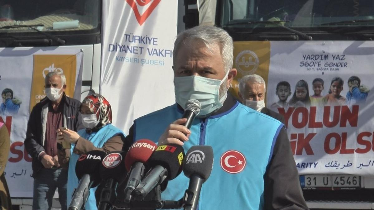 Kayseri&rsquo;den sınır b&ouml;lgesine 13 tır gıda yardımı