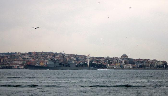 ABD savaş gemisi 'USS Monterey' İstanbul Boğazı'ndan geçti