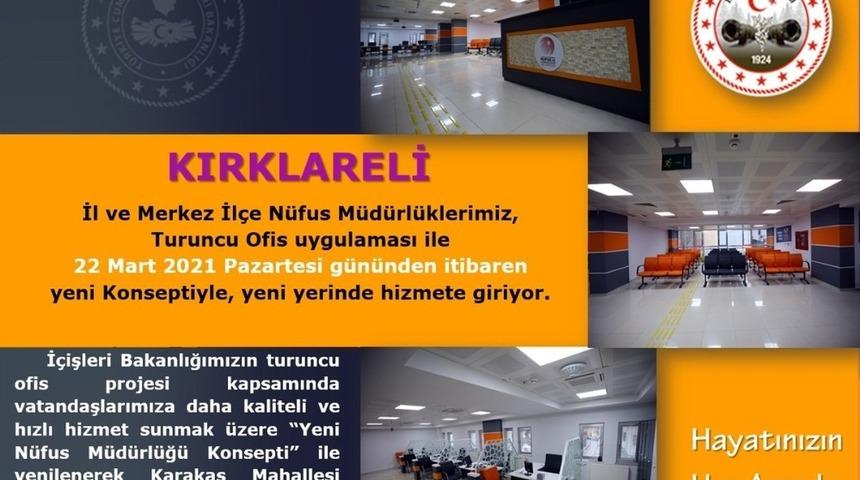 Kırklareli&rsquo;nde yeni konsepti ile İl N&uuml;fus M&uuml;d&uuml;rl&uuml;ğ&uuml; hizmete giriyor