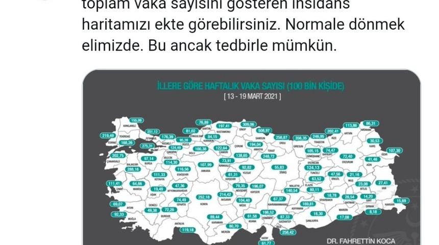 Denizli’de vaka sayısı 100 binde 49.38 oldu